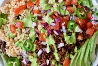Beef Taco Salad Recipe with Seasoned Ground Beef and Avocado