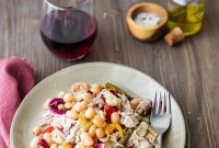 Chicken Cannellini Bean Salad with Radicchio and Giardiniera