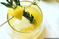 Sparkling Pineapple Tequila Cocktail with Rosemary