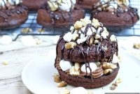 Rocky Road Chocolate Donuts with Marshmallows and Nuts