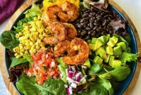 Shrimp Taco Salad with Creamy Lime Dressing