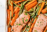 Sheet Pan Lemon Pepper Salmon with Roasted Veggies