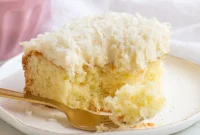 Moist Coconut Sour Cream Cake Recipe with Toasted Coconut