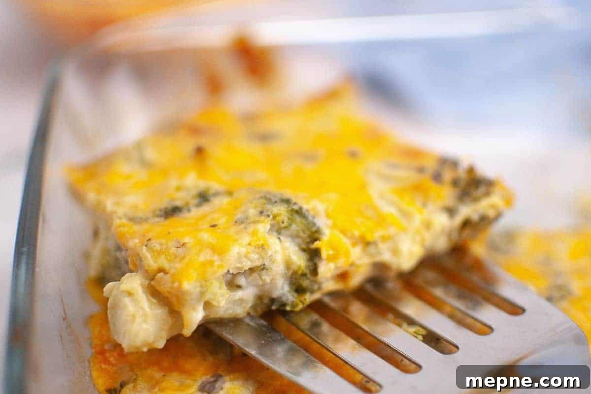 35 Classic Casserole Recipes That Have Everyone Coming Back 21 A metal spatula lifts a slice of 3-Ingredient Broccoli Cheese Casserole from a glass baking dish.