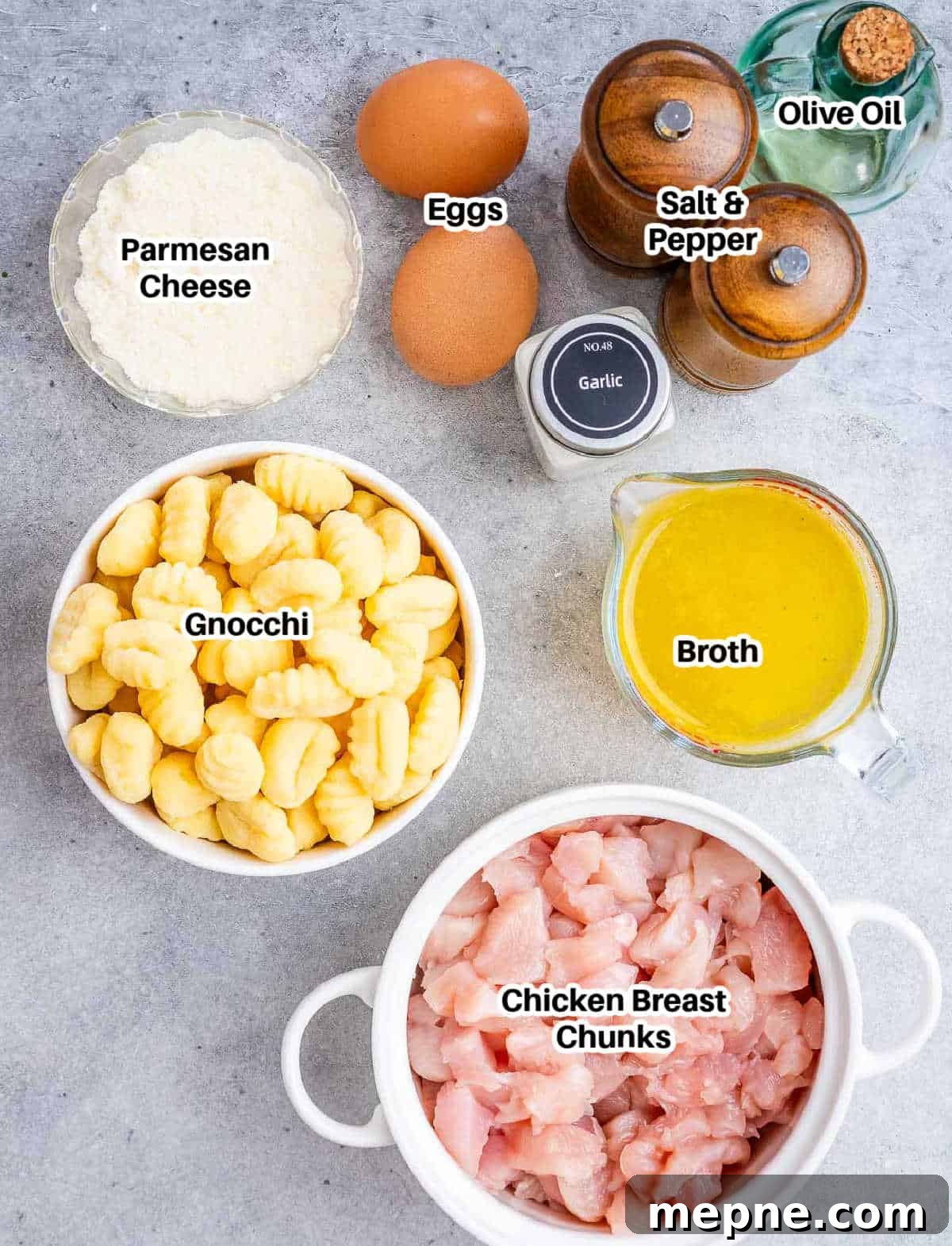 Gnocchi Carbonara: Creamy Pancetta and Parmesan 3 ingredients for gnocchi carbonara.