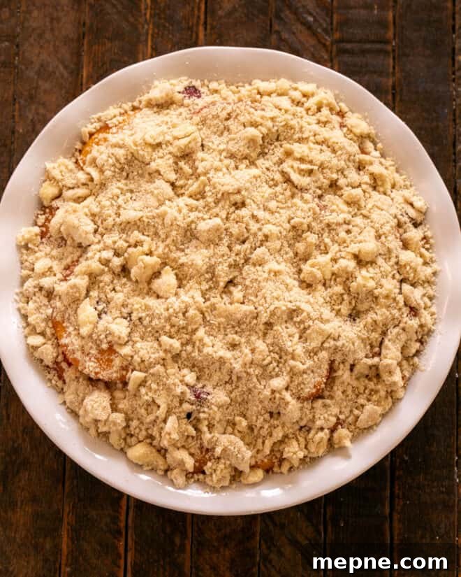Peach Raspberry Crisp Recipe with Crunchy Oat Topping 8 img 1066 8