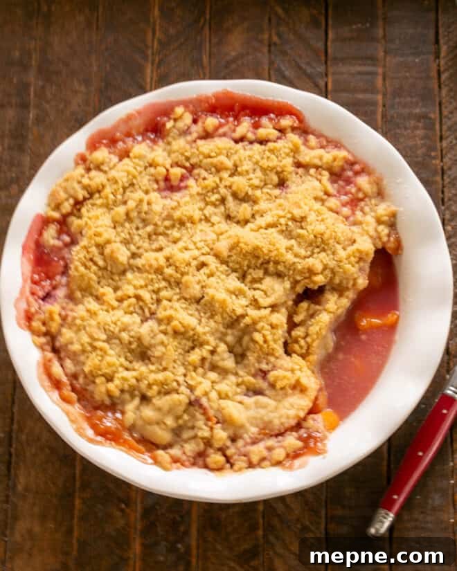 Peach Raspberry Crisp Recipe with Crunchy Oat Topping 9 img 1066 9