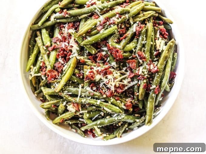 Parmesan Bacon Green Beans Recipe 4 Close-up of parmesan bacon green beans
