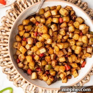 Southwestern Skillet Potatoes Recipe with Peppers and Onions 6 Small photo of finished potatoes