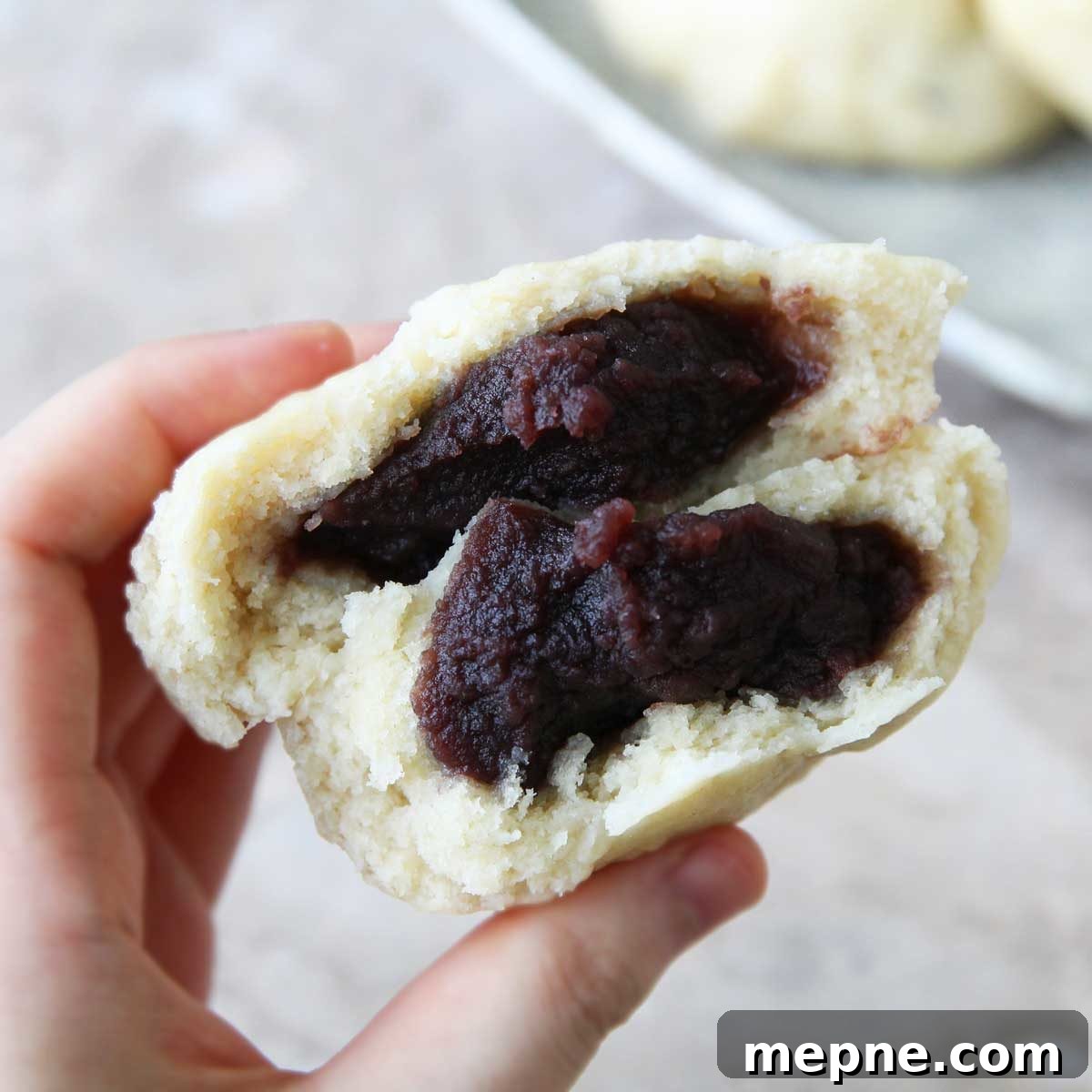 3-Ingredient Vegan Mantou: Yeast-Free Steamed Buns 7 Steamed bun with sweet filling