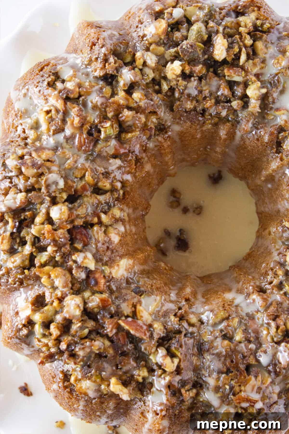 The top of a Baklava Bundt Cake.