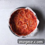 pan lined with blood orange slices
