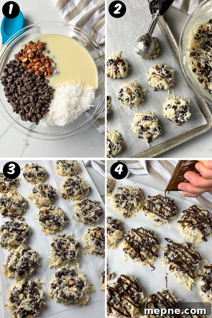 All the steps on how to make these easy cookies start to finish.