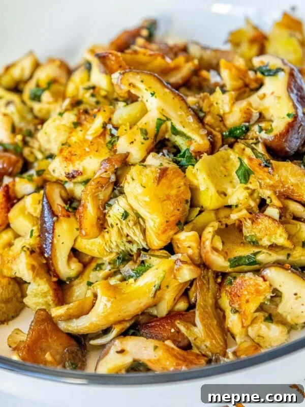 Creamy Tomato Orecchiette Pasta 12 A sautéed mushroom side dish on a table.