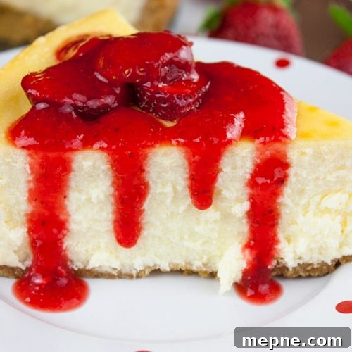 Silky Strawberry Topped Cheesecake 3 Smooth and Creamy Cheesecake with a strawberry topping.