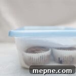 muffins in a sealed tupperware with paper towels