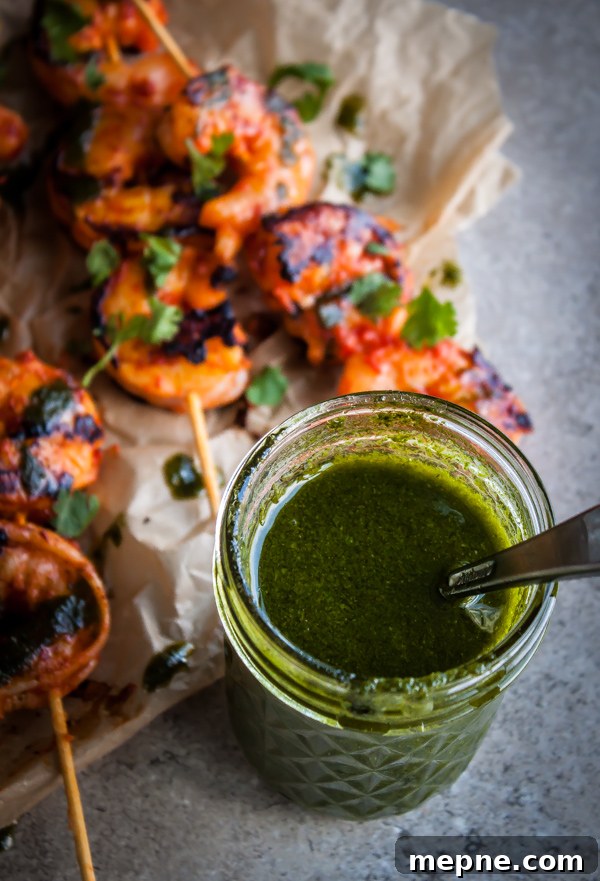 Harissa Grilled Shrimp Skewers with Basil Oil 6 Grilled Harissa Shrimp Skewers with Basil Oil