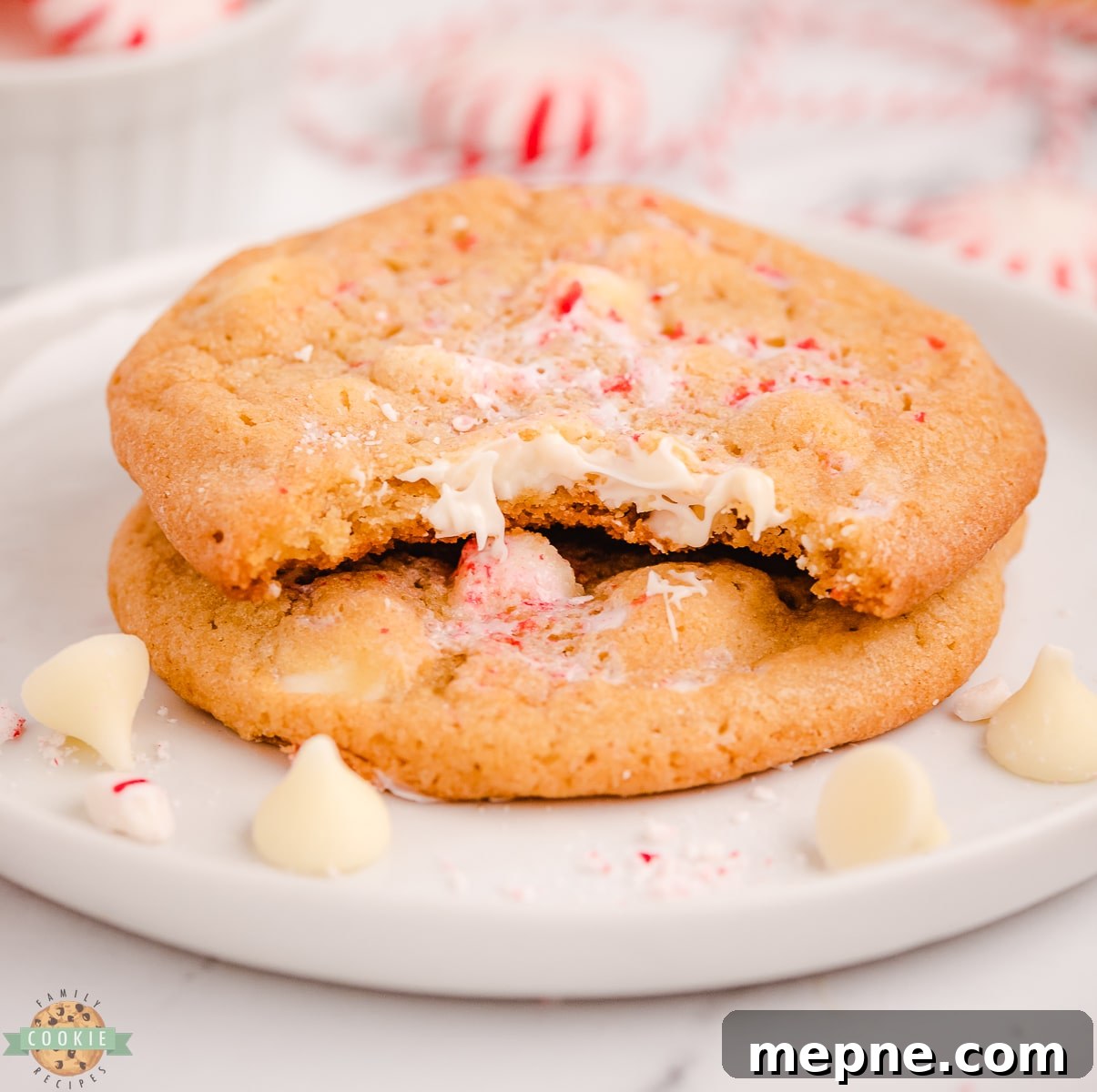 Peppermint White Chocolate Chip Cookies Recipe 2 white chocolate peppermint cookies