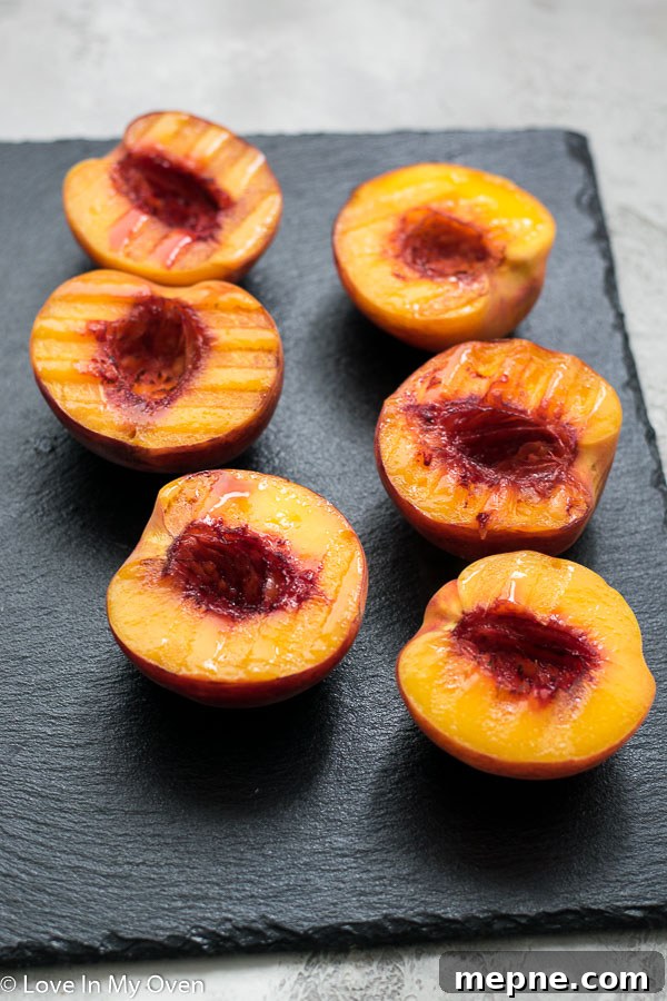Peach Crostini with Whipped Ricotta and Honey 6 grilled peaches for crostini