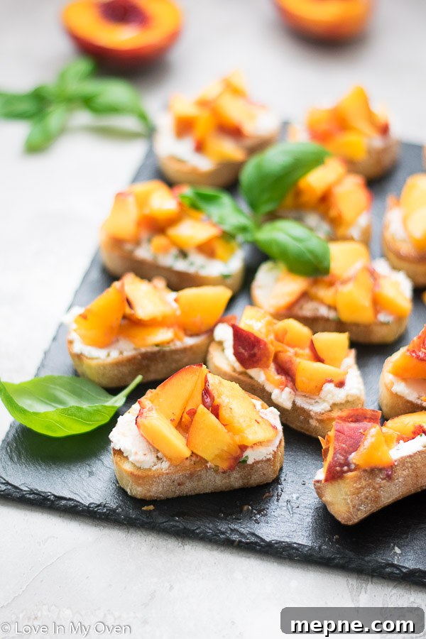 Peach Crostini with Whipped Ricotta and Honey 9 peach crostini