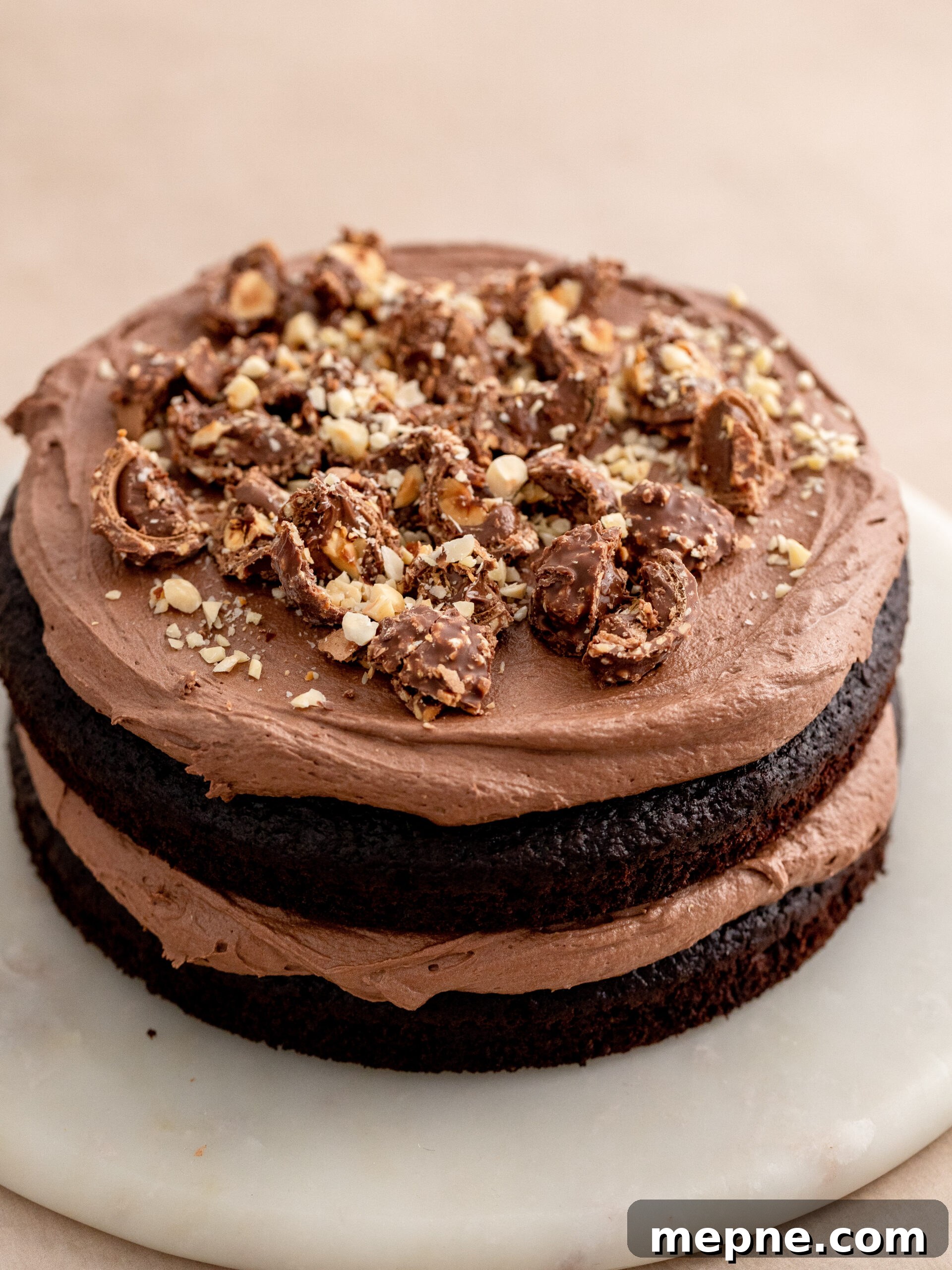 Ferrero Rocher Chocolate Hazelnut Layer Cake Recipe 9 Sliced Ferrero Rocher cake