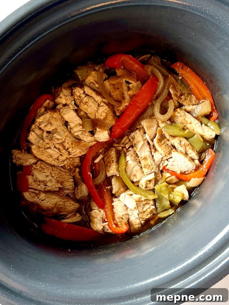 Slow Cooker Chicken Fajitas Recipe with Peppers and Onions 11 img 16365 10