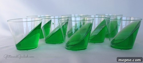 Finished lime jello parfaits