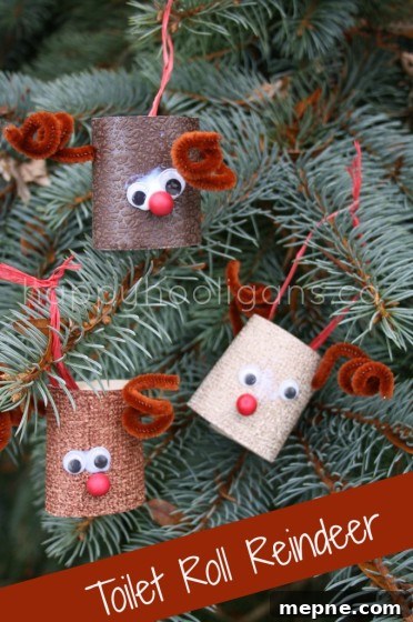 Christmas Toilet Paper Roll Reindeer Ornament for Kids 2 toilet roll reindeer craft for preschoolers