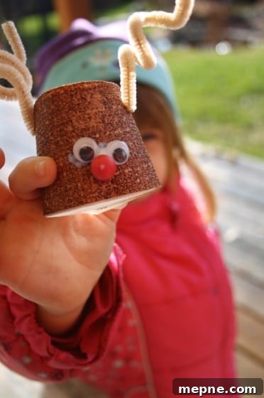 Christmas Toilet Paper Roll Reindeer Ornament for Kids 11 finished cardboard roll reindeer