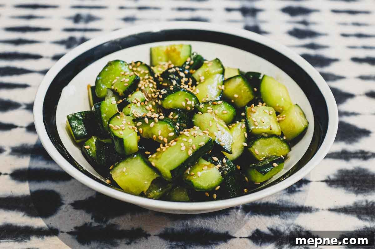 Smashed Cucumber Salad (Pai Huanggua) with Garlic and Sesame 2 Chinese Cucumber Salad
