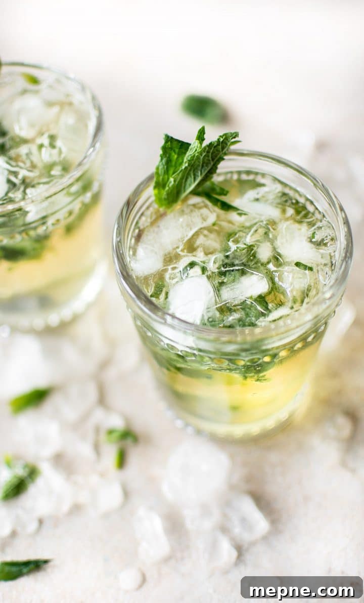 Classic Mint Julep Cocktail Recipe 2 close up of a mint julep