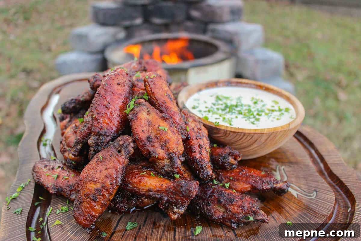 The wings are served.
