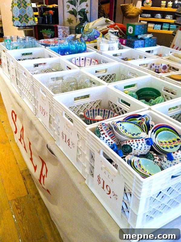 anthropologie Crates of dishware at anthropologie