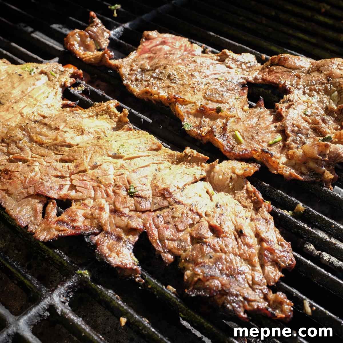 Mexican Tlayudas Marinated flank steak for Mexican tlayudas