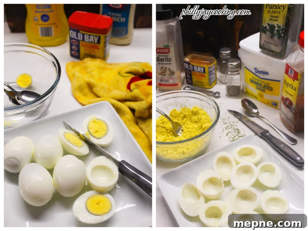 Classic Deviled Eggs Recipe with Tangy Mustard Filling 3 Deviled Eggs Close Up