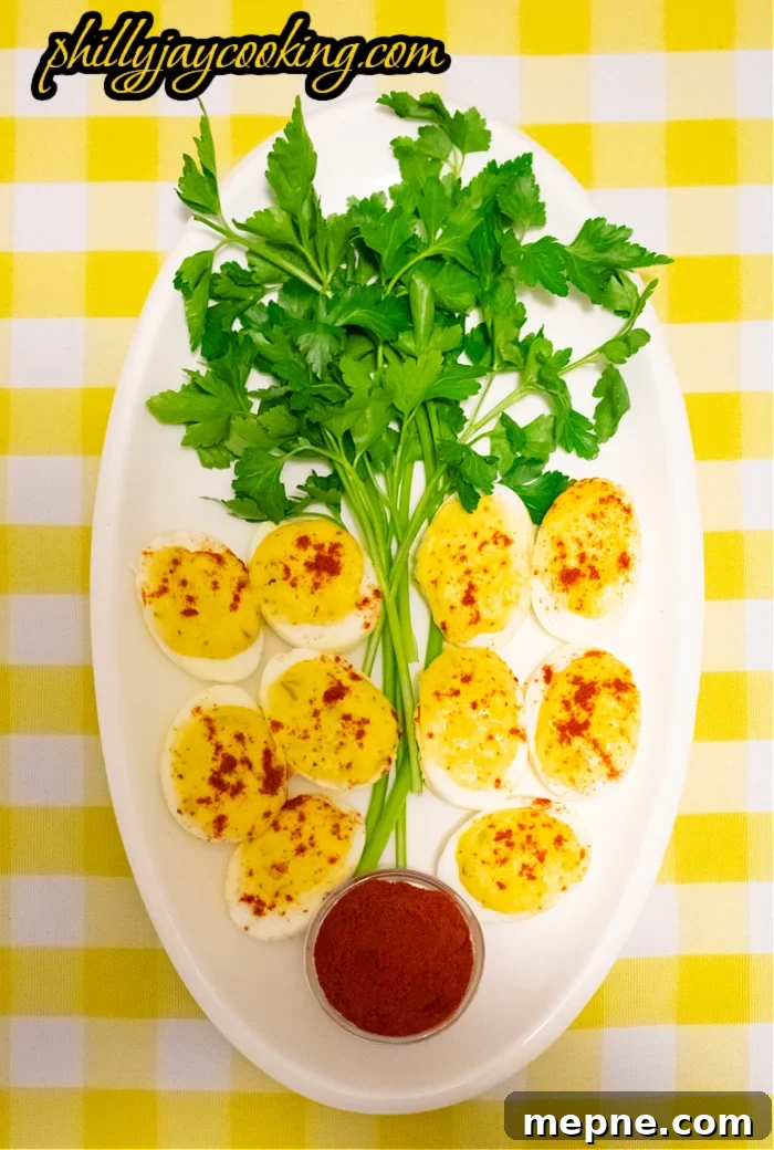 Classic Deviled Eggs Recipe with Tangy Mustard Filling 4 img 20085 6