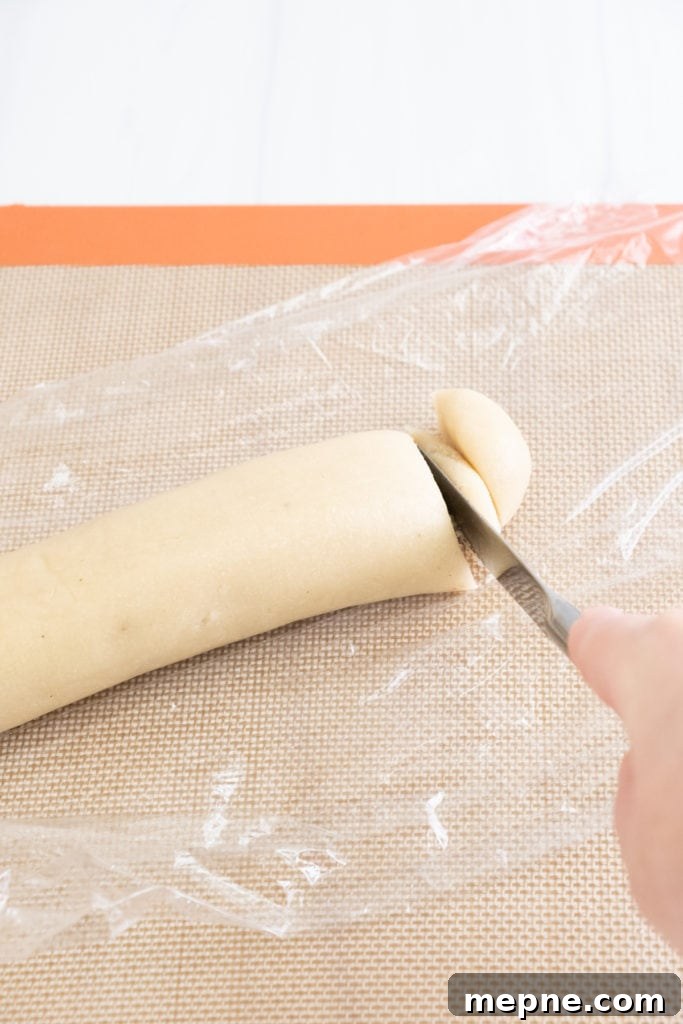 Homemade Marzipan Recipe Without Eggs or Cooking 23 Slicing homemade marzipan