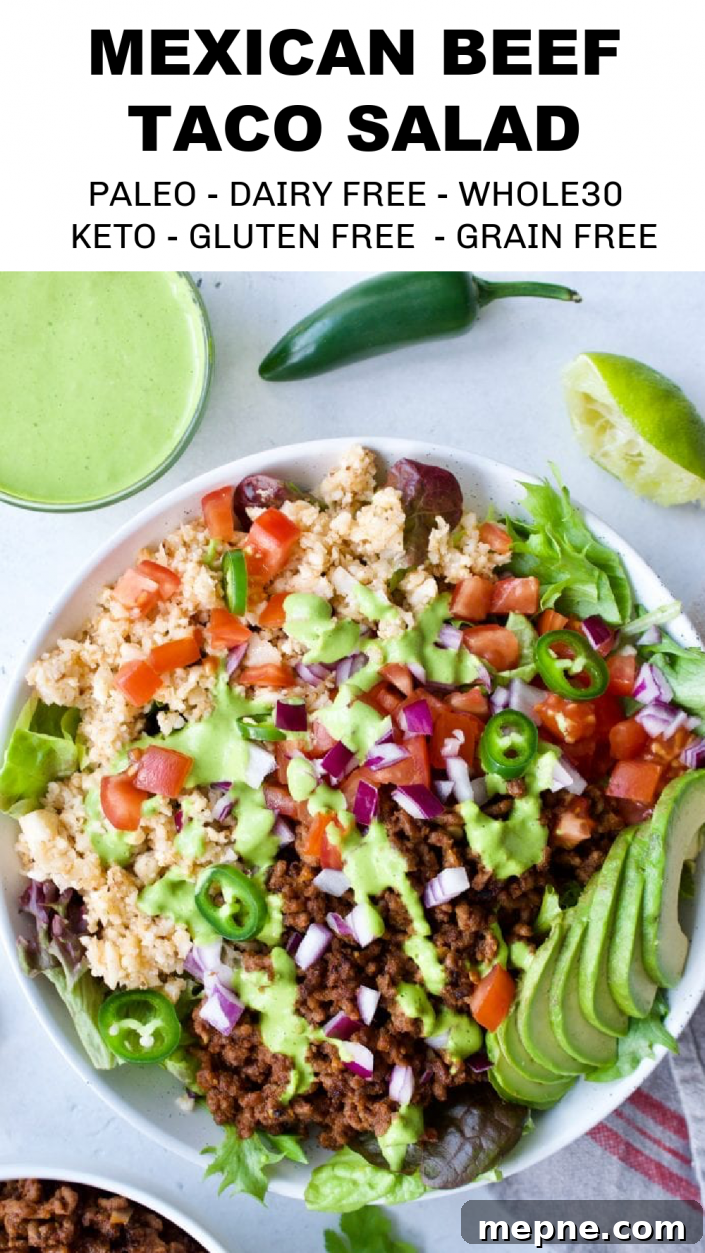 Beef Taco Salad Recipe with Seasoned Ground Beef and Avocado 2 img 20325 6