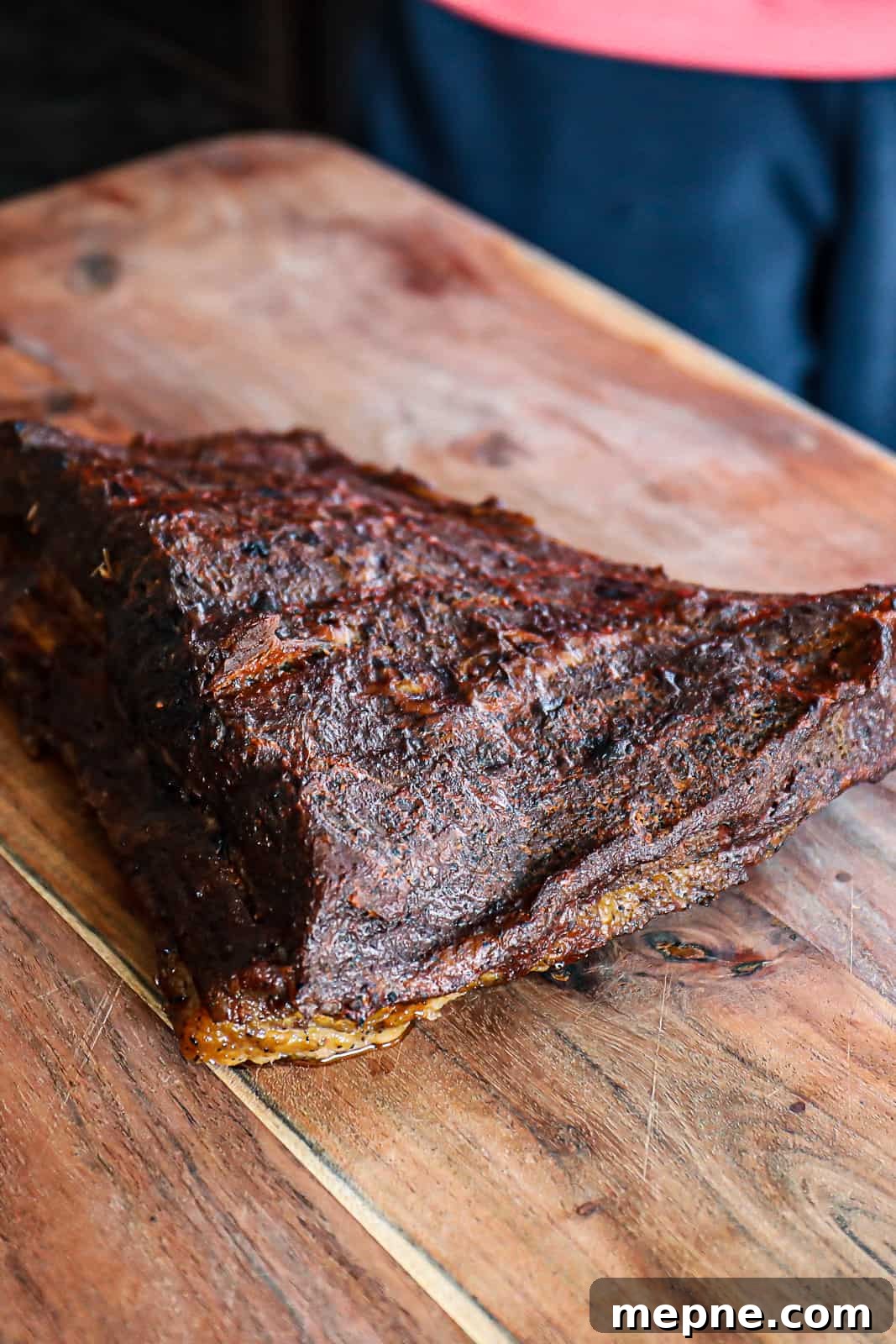 BBQ Baked Brisket Resting On Cutting Board Sip Bite Go