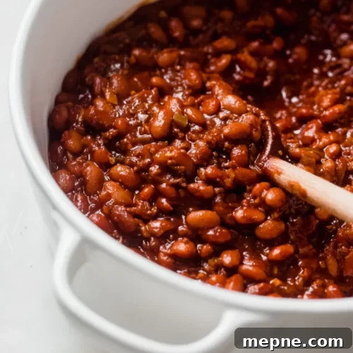 Smoked Side Dishes for BBQ and Cookouts 21 Chili beans in a white pot