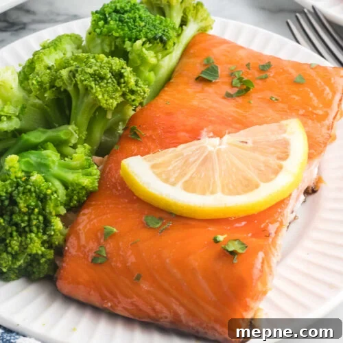 Smoked Side Dishes for BBQ and Cookouts 36 Salmon and broccoli on a white plate