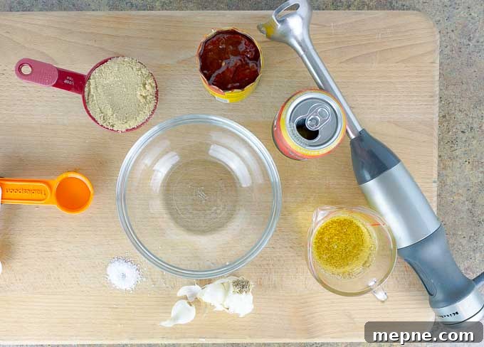 Homemade Chipotle Brown Sugar BBQ Sauce Recipe 4 Ingredients being prepared for Homemade Chipotle Brown Sugar Barbecue Sauce