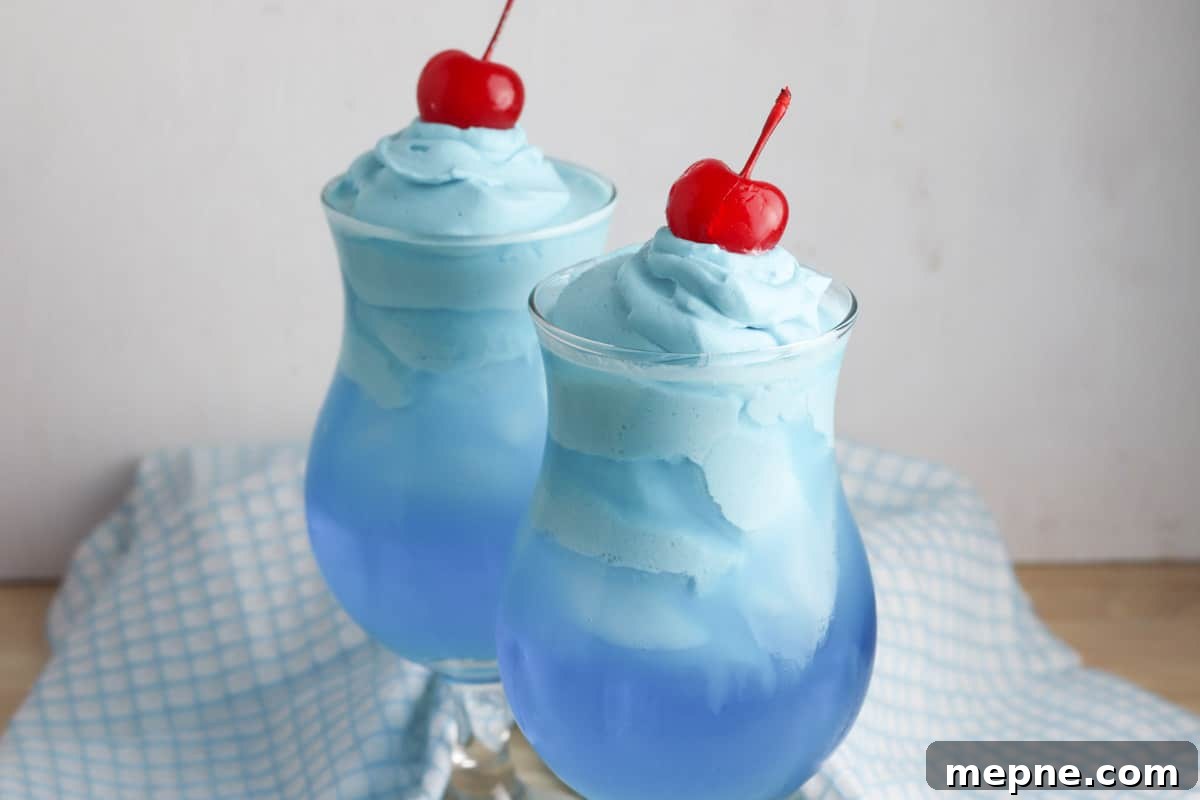 Blue kool aid drink.