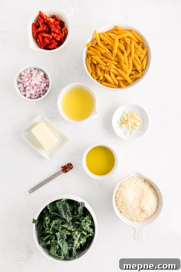 Sun-Dried Tomato and Kale Pasta Recipe 3 Ingredients to make Sun dried Tomato and Kale Pasta.