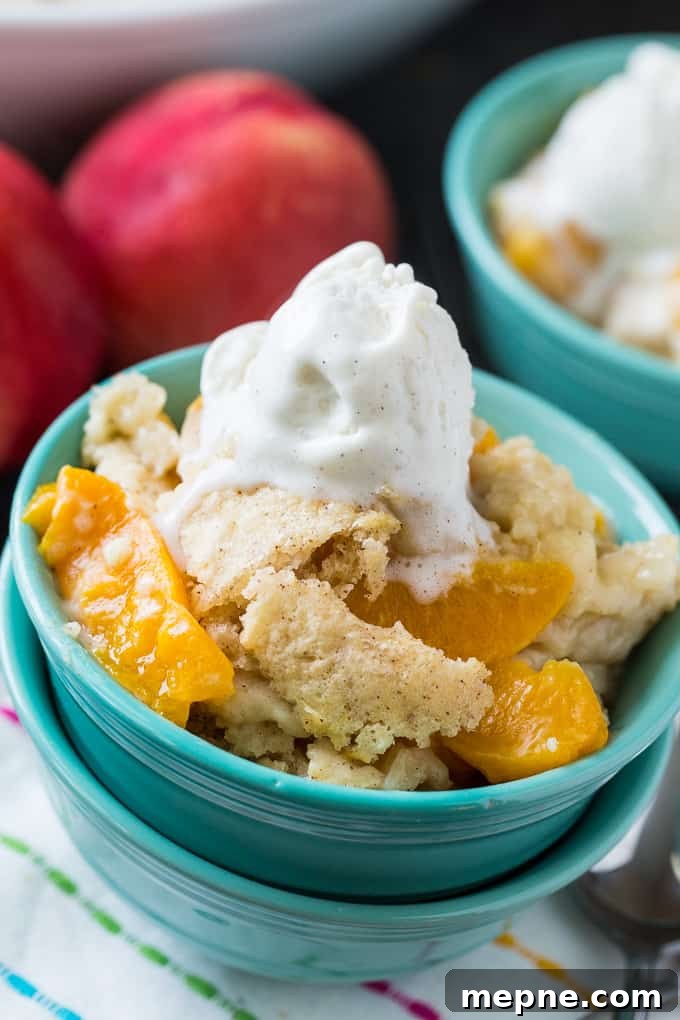 Light Peach Cobbler Recipe - Low-Calorie Summer Dessert 3 Skinny Peach Cobbler- no butter, no sugar