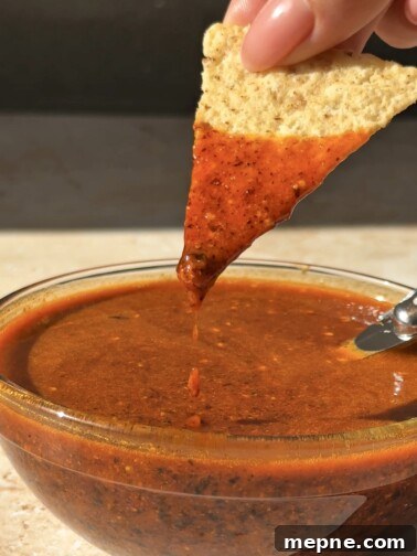 Homemade salsa macha in a jar