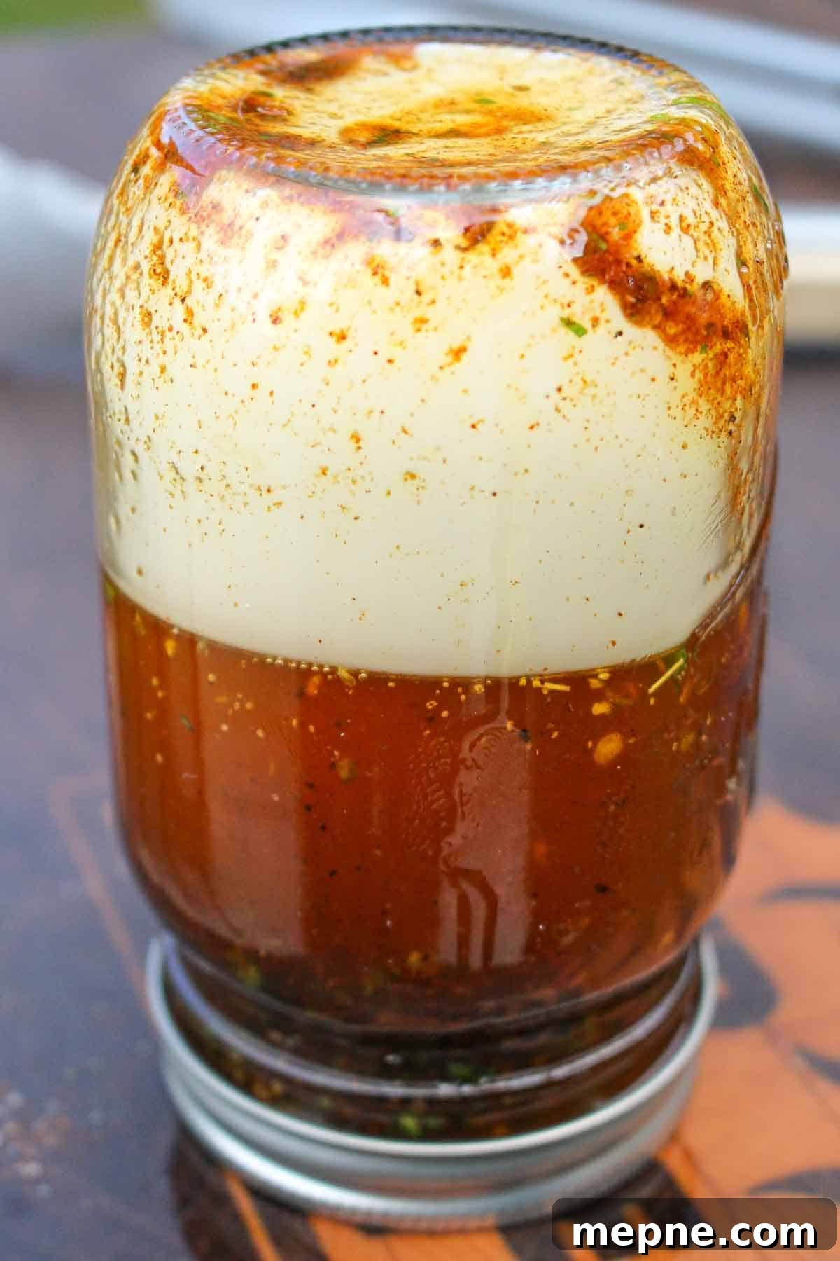 Hot Honey Butter Recipe for Biscuits and Chicken 6 Letting the coal smoke in the jar.