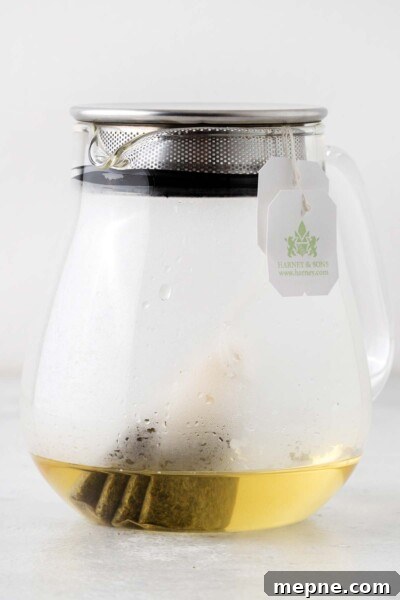 How to Make Iced Green Tea at Home 4 Tea bags in a tea pot.