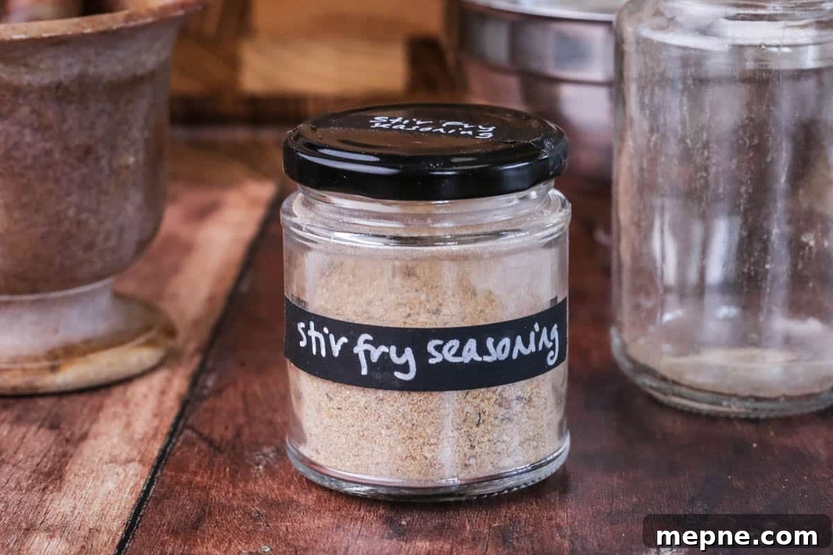 Homemade Stir Fry Seasoning Mix 8 Stir Fry Seasoning in a jar.