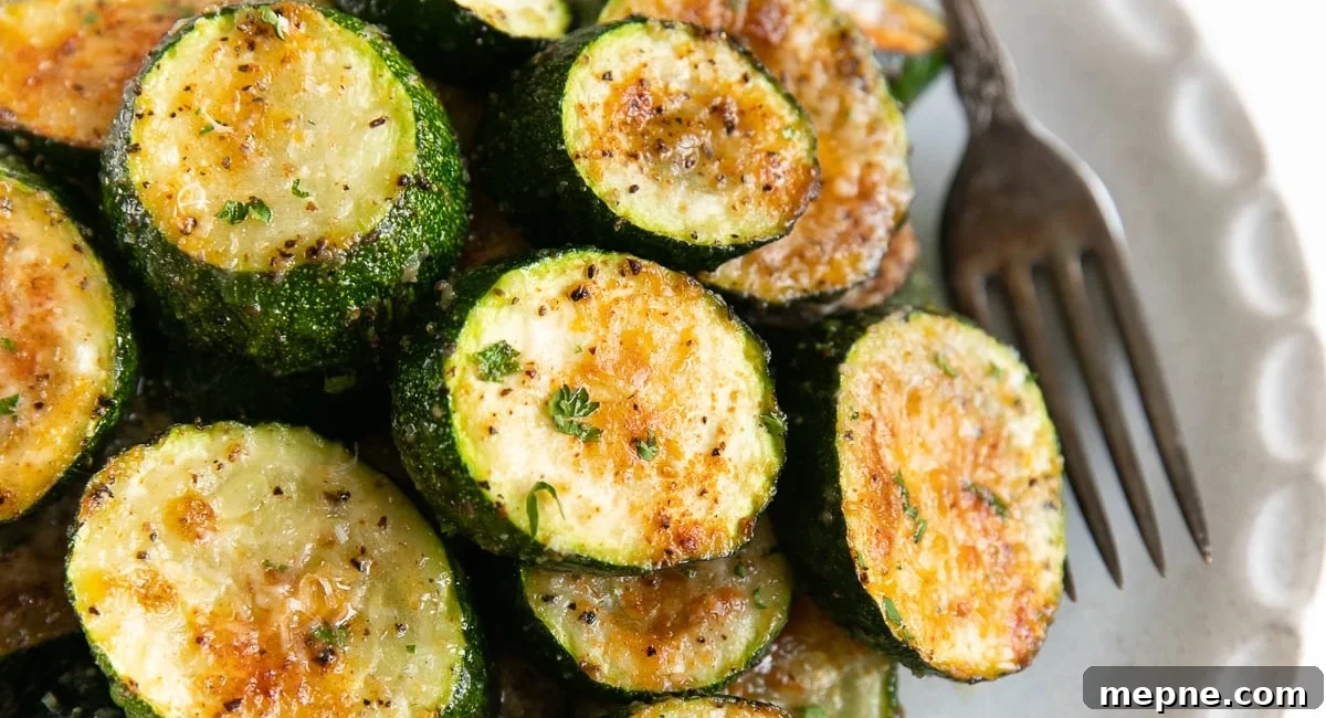 30 Side Dishes for French Dip Sandwiches 10 Overhead image of roasted zucchini with parmesan.